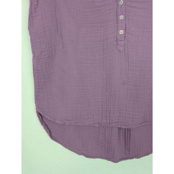 Xirena Top Gauzy Blouse Henley Boho Spring Summer Lightweight Purple Size XS - Picture 4 of 11